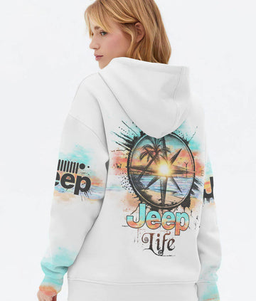 BlueJose Jeep Life Beach Compass Hoodie