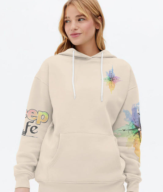 BlueJose Jeep Life Watercolor Compass Hoodie
