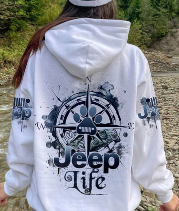 BlueJose Jeep Life Compass Dog Paw Hoodie