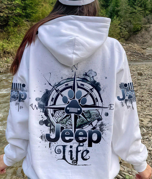 BlueJose Jeep Life Compass Dog Paw Hoodie