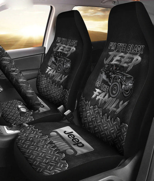 BlueJose I'M The Black Jeep Metal Automotive Car Seat Cover