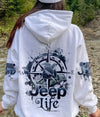 BlueJose Jeep Life Compass Sketch Turtle Hoodie