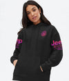 BlueJose Jeep Life Compass Pink Flag Hoodie