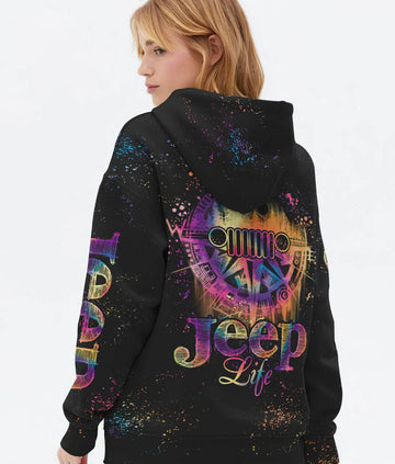 BlueJose Jeep Life Compass Tie Dye Hoodie