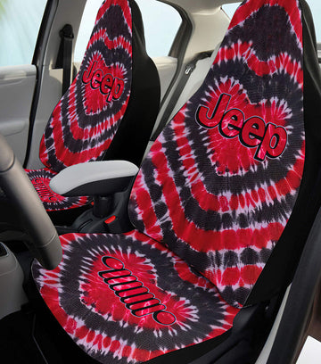 BlueJose Jeep Heart Tie Dye Car Seat Cover