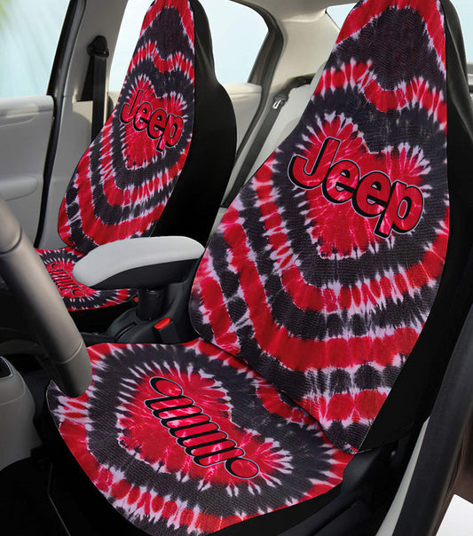 BlueJose Jeep Heart Tie Dye Car Seat Cover