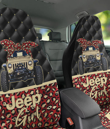 BlueJose Jeep Red Gold Leopard Automotive Car Seat Cover