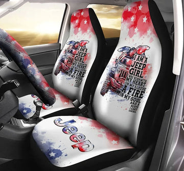 BlueJose I Can'T Control America Flag Jeep Automotive Car Seat Cover