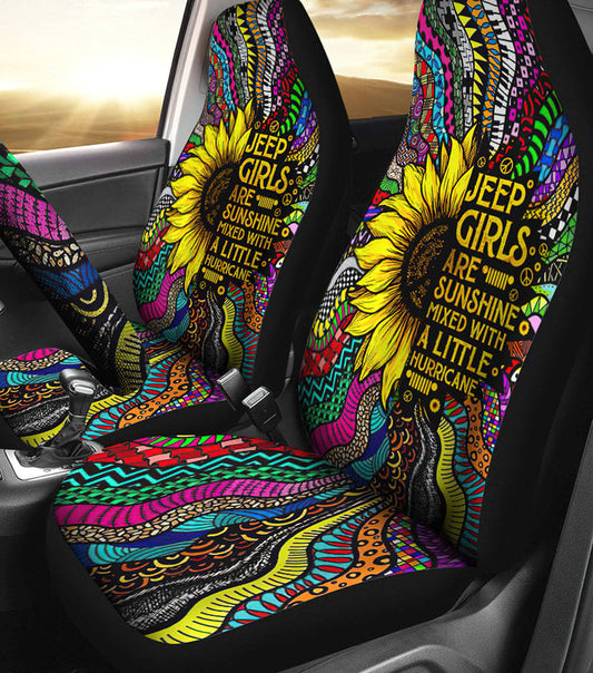 BlueJose Jeep Girls Are Sunshine Hippie Car Seat Cover