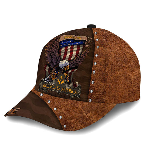 BlueJose Premium God Patriotic Eagle 3D Cap God Bless America Personalized