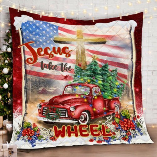 BlueJose Jesus Take The Wheel Quilt Blanket