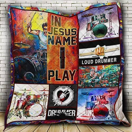BlueJose In Jesus Name I Play Drummer Quilt