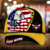BlueJose Premium Unique United States Of America Eagle Patriotic Cap Technicolor Personalized
