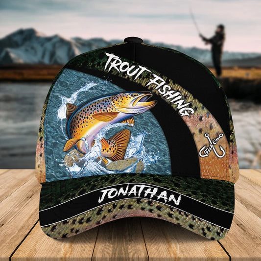 BlueJose  Personalized Fishing Black Grass Cap