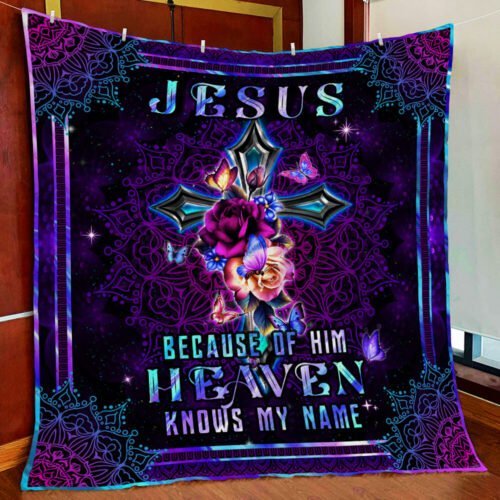 BlueJose Jesus Because Of Him  Heaven Knows My Name Quilt Blanket UXGO54QI