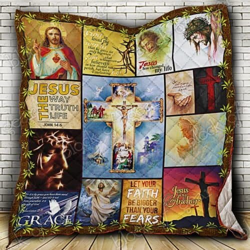 BlueJose Jesus Has Changed My Life Quilt UXGO53QI