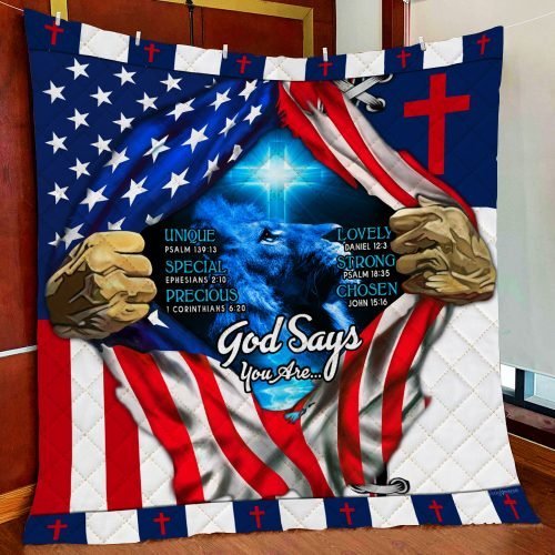 BlueJose God Says You Are Jesus Christ Quilt Blanket