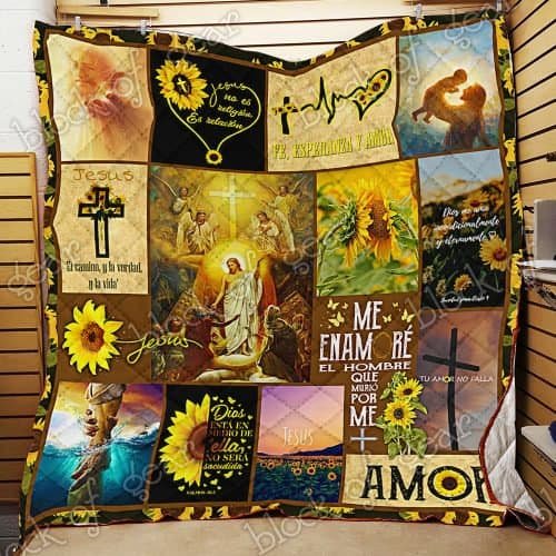 BlueJose Fe Esperanza Y Amor Jesus Quilt