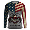 BlueJose Halloween American Flag Fish Reaper Custom Long Sleeve Shirts