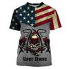BlueJose Halloween American Flag Fish Reaper Custom Long Sleeve Shirts