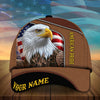 BlueJose Custom Name Us Eagle Cap, American Pride Eagle Patriot Cap