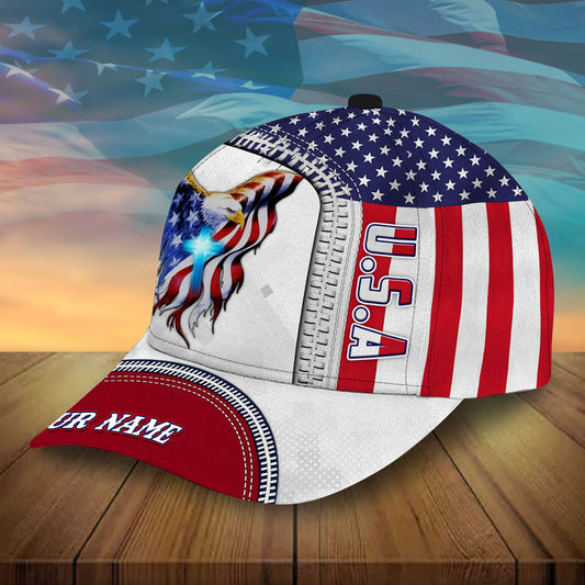 BlueJose Personalized Us Eagle American Patriot Classic Cap