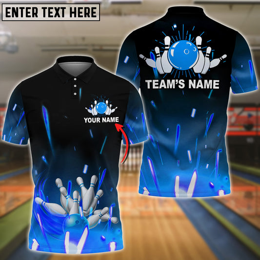 BlueJoses Blue Flame Bowling Classic Personalized All Over Printed Shirt