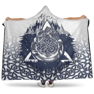 VikingStyle Hooded Blanket - Ouroboros Celtic Style Hooded Blanket A35