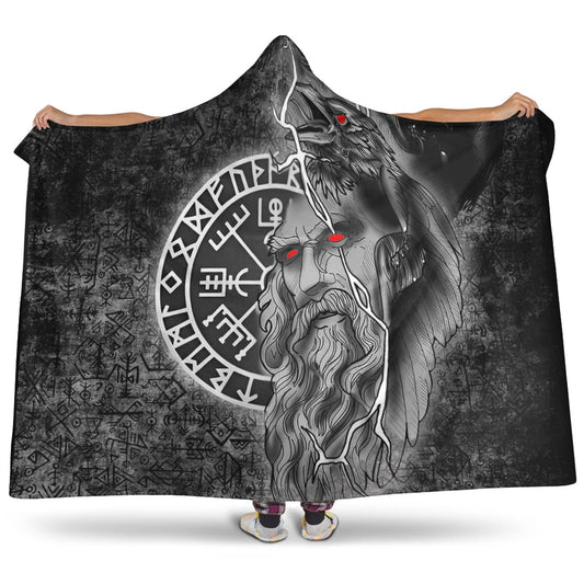 VikingStyle Hooded Blanket - Odin Viking Raven Of Odin Hooded Blanket A95