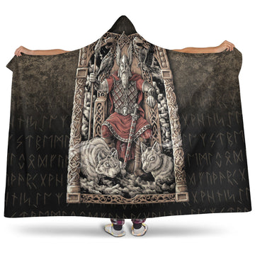 VikingStyle Hooded Blanket - Odin on Throne Hooded Blanket A7