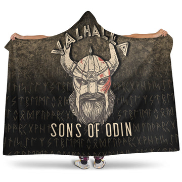 VikingStyle Hooded Blanket - Valhalla- Sons- Of- Odin Hooded Blanket A7