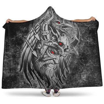 VikingStyle Hooded Blanket - Odin Viking Raven Of Odin Viking Hooded Blanket A95
