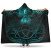 VikingStyle Hooded Blanket - Raven Tree Cletic Turquoise Hooded Blanket A95