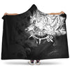 VikingStyle Hooded Blanket - Fenrir Wolf Skull and Sun Vegvisir Hooded Blanket A35