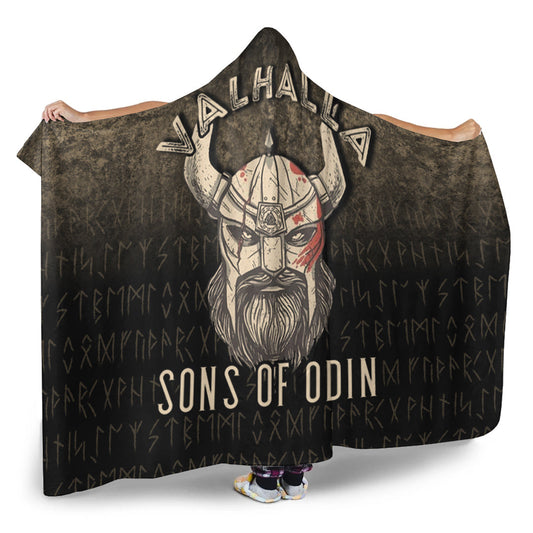 VikingStyle Hooded Blanket - Valhalla- Sons- Of- Odin Hooded Blanket A7