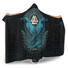 VikingStyle Hooded Blanket - Huginn and Muninn Valknut Cyan Style Hooded Blanket A35