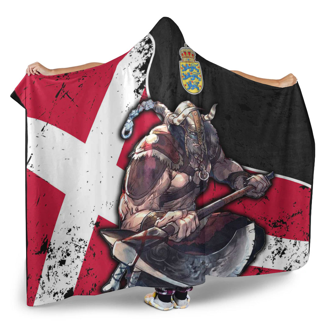 VikingStyle Hooded Blanket - Denmark Warrior Brush Style Hooded Blanket A35