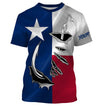 Bluejose Custom Texas Flag Texas Fishing 3D Fish Hook   Long Sleeve  Personalized  Gift