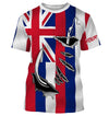 Bluejose Hi Fishing 3D Fish Hook Hawaiian Flag   Quick-Dry Custom Long Sleeves Shirts  Personalized  Gift For Fishing Loversâ 