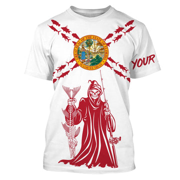 BlueJose Reaper Florida Flag Fishing Shirts Custom Name Shirt