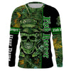BlueJose Halloween Fish Reaper Fishing Green Camouflage Custom Long Sleeve Fishing Shirts