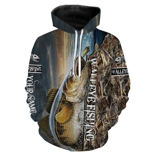 BlueJose Walleye Fishing 3D All Over Printed Customized Name 3D Hoodie