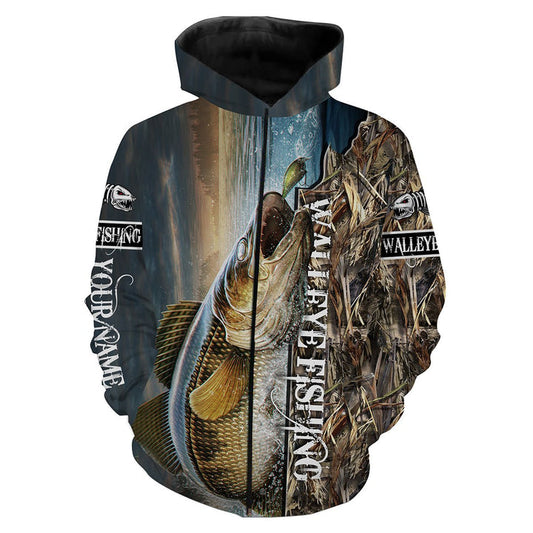 BlueJose Walleye Fishing 3D All Over Printed Customized Name 3D Hoodie