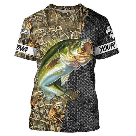 BlueJose Largemouth Bass Fishing Camo Personalized Shirt