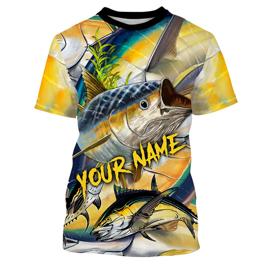 BlueJose Personalized Tuna Fishing Jerseys Tuna Yellow Scales Shirt