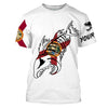 Bluejose Fish Reaper Fishing Florida Flag Patriotic Customize Name   Quick Dry Long Sleeves Fishing Shirts