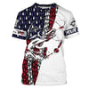 Bluejose Walleye Fishing Angler American Flag Customize Name All Over Printed   Shirts