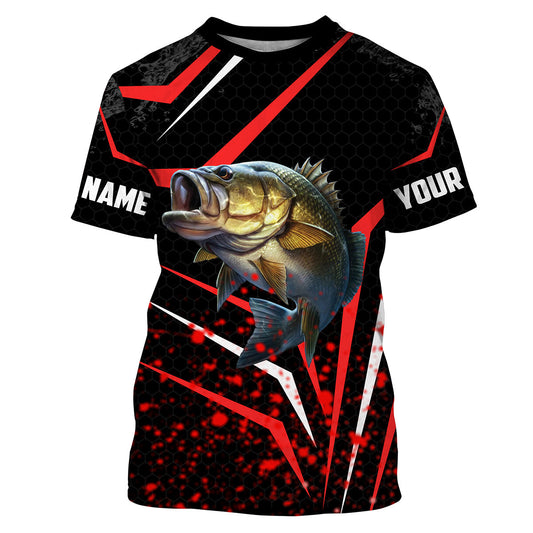 BlueJose Fishing Largemouth Bass Custom Name Fishing T-Shirt
