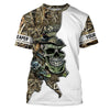 BlueJose Halloween Fishing Fish Grim Reaper Skull Custom Name Long Sleeve Shirts