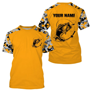 BlueJose Custom Name Bass Fishing Camouflage Fishing Shirt